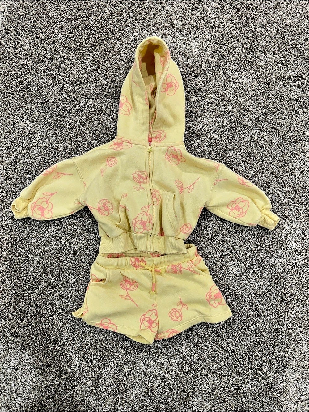 Cat & Jack Floral Hoodie & Shorts Set Baby 12M
